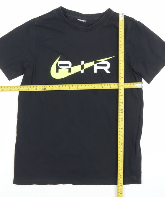 Nike Boys Black Air Logo Cotton Short Sleeve Sports T-Shirt Size M
