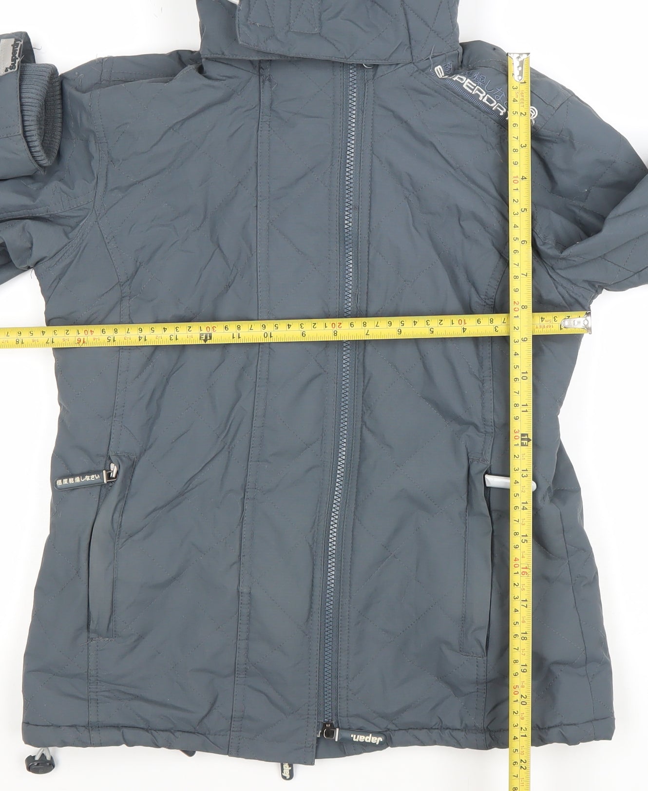 Superdry Men's Grey Small Hooded Puffer Jacket Windcheater