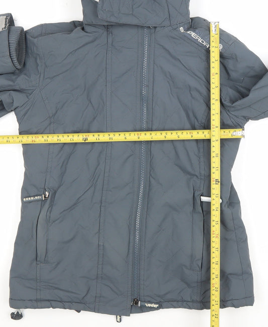Superdry Men's Grey Small Hooded Puffer Jacket Windcheater