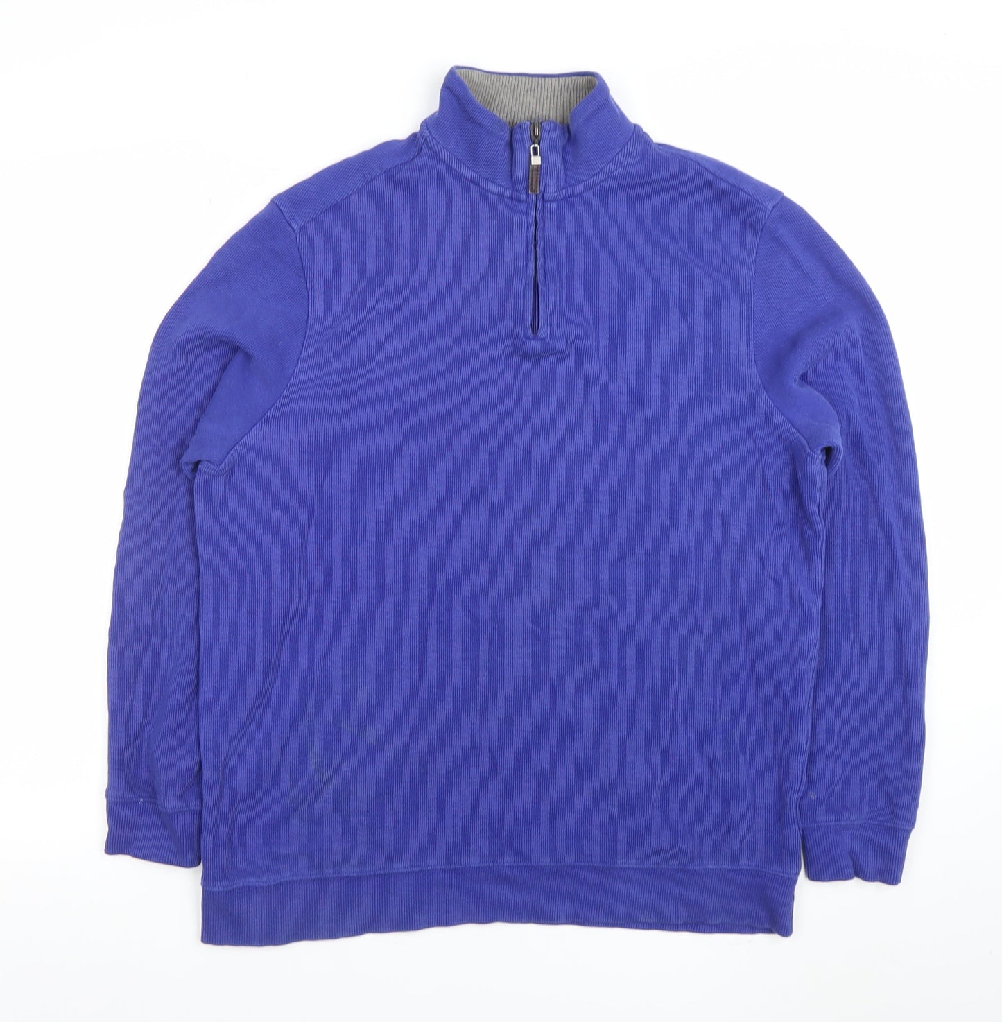 Jacques Vert Men's Blue 1/4 Zip Cotton Sweatshirt Size M