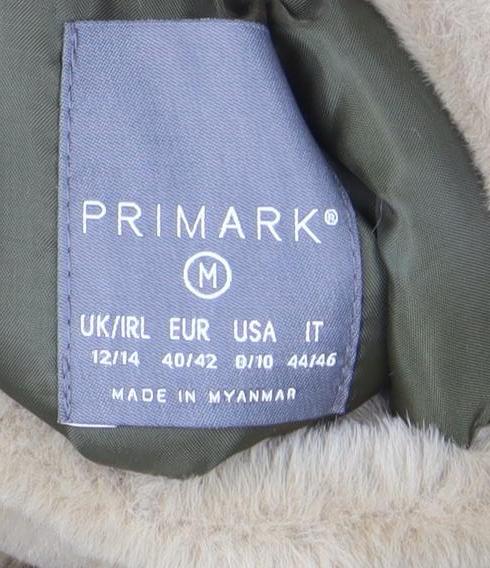 Primark Women’s Green Hooded Faux Fur Lined Parka Jacket M