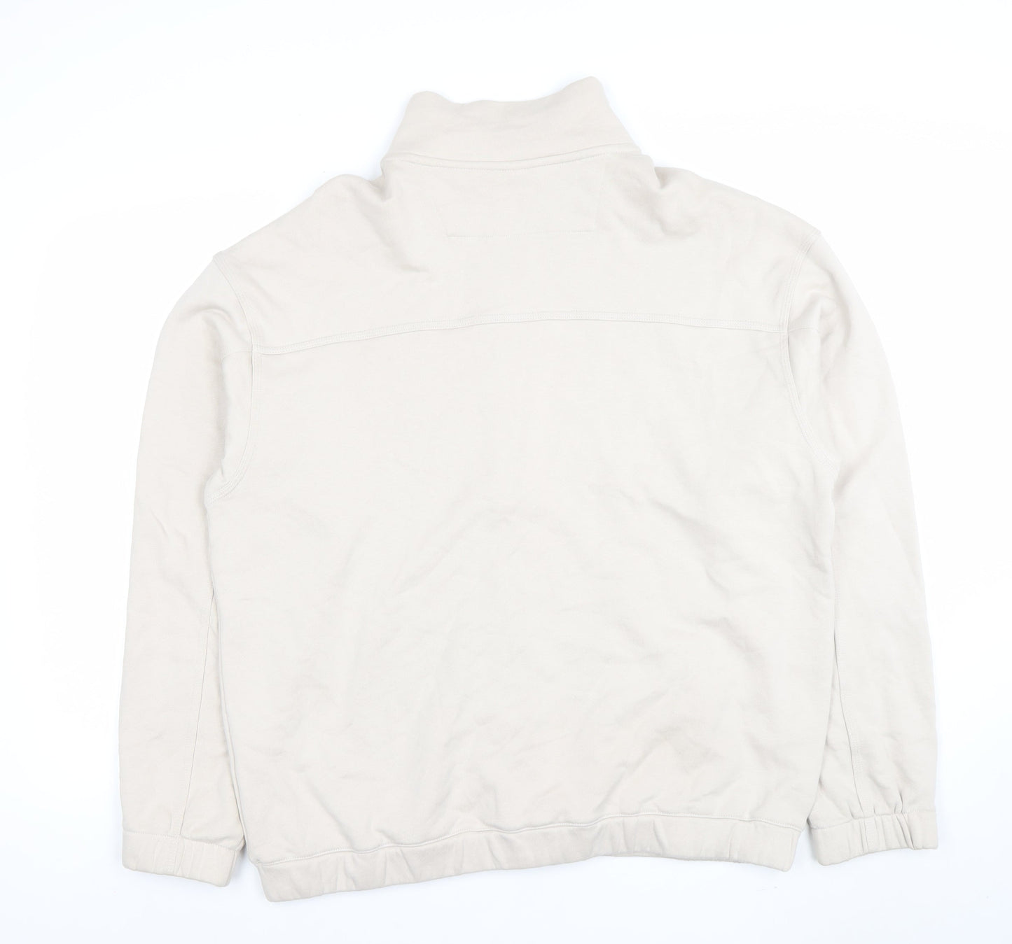 H&M Men’s Beige Full Zip Sweatshirt L Relaxed Fit Cotton Jacket