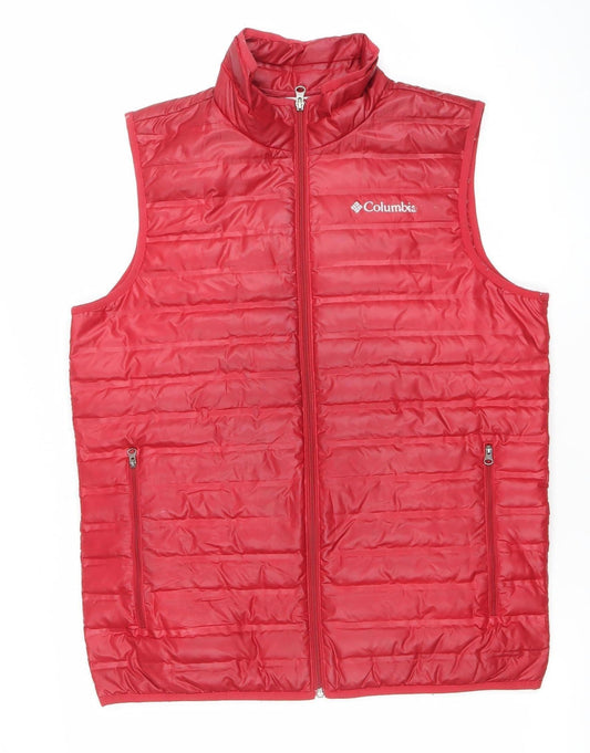 Columbia Men’s Red Puffer Down Waistcoat S Regular Fit Outdoor Vest