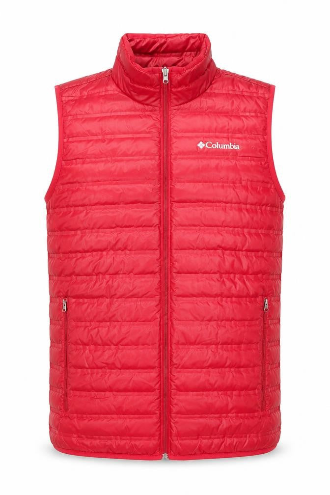 Columbia Men’s Red Puffer Down Waistcoat S Regular Fit Outdoor Vest