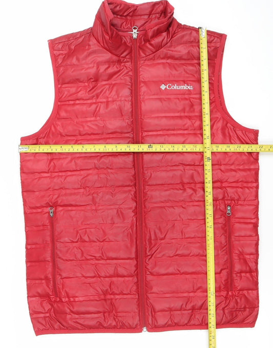 Columbia Men’s Red Puffer Down Waistcoat S Regular Fit Outdoor Vest