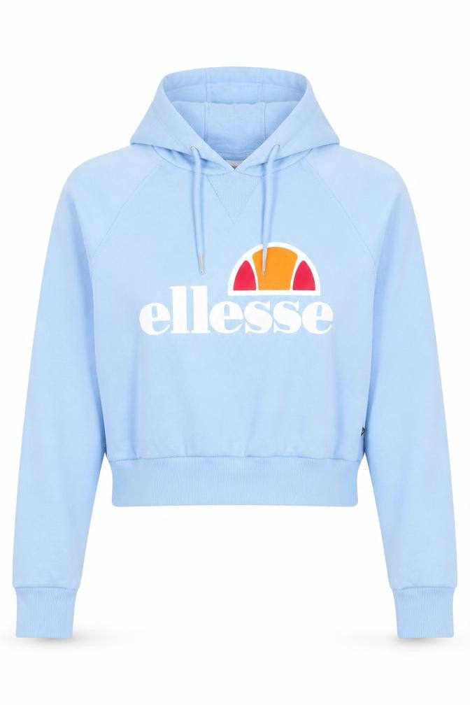 Ellesse Womens Blue Hoodie Size 12 Pullover Cotton Blend Logo Hooded Sweatshirt