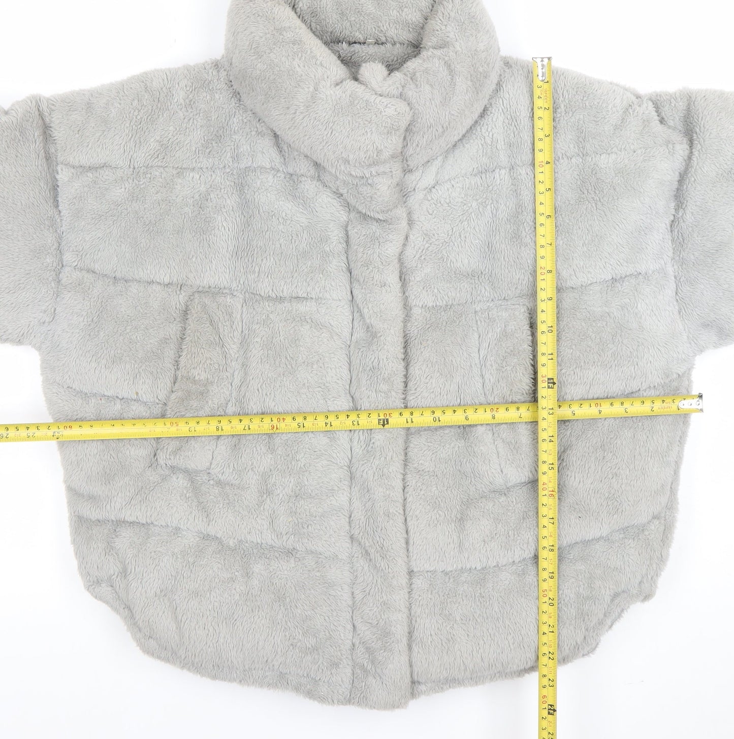 Light Before Dark Women’s Grey Faux Fur Puffer Jacket Size S
