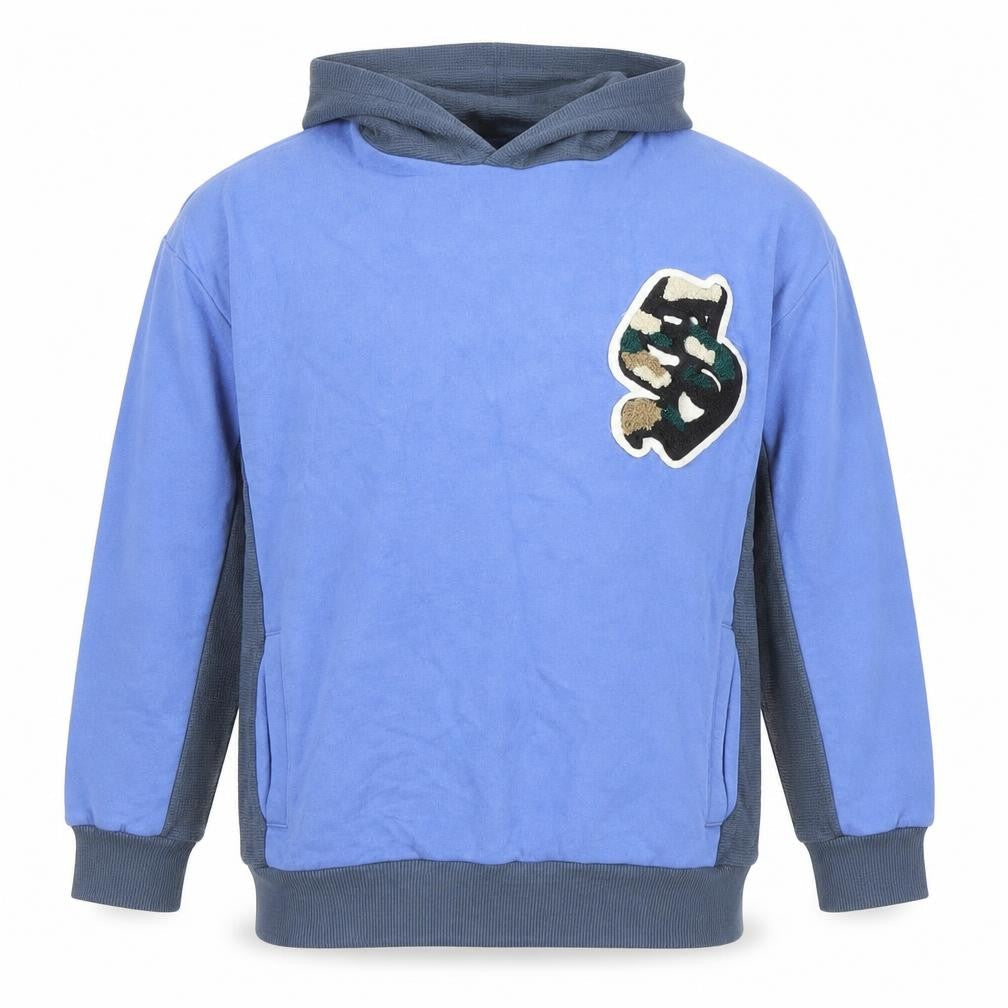 Marks and Spencer Boys Blue Pullover Hoodie 7-8 Years Letters Logo Print