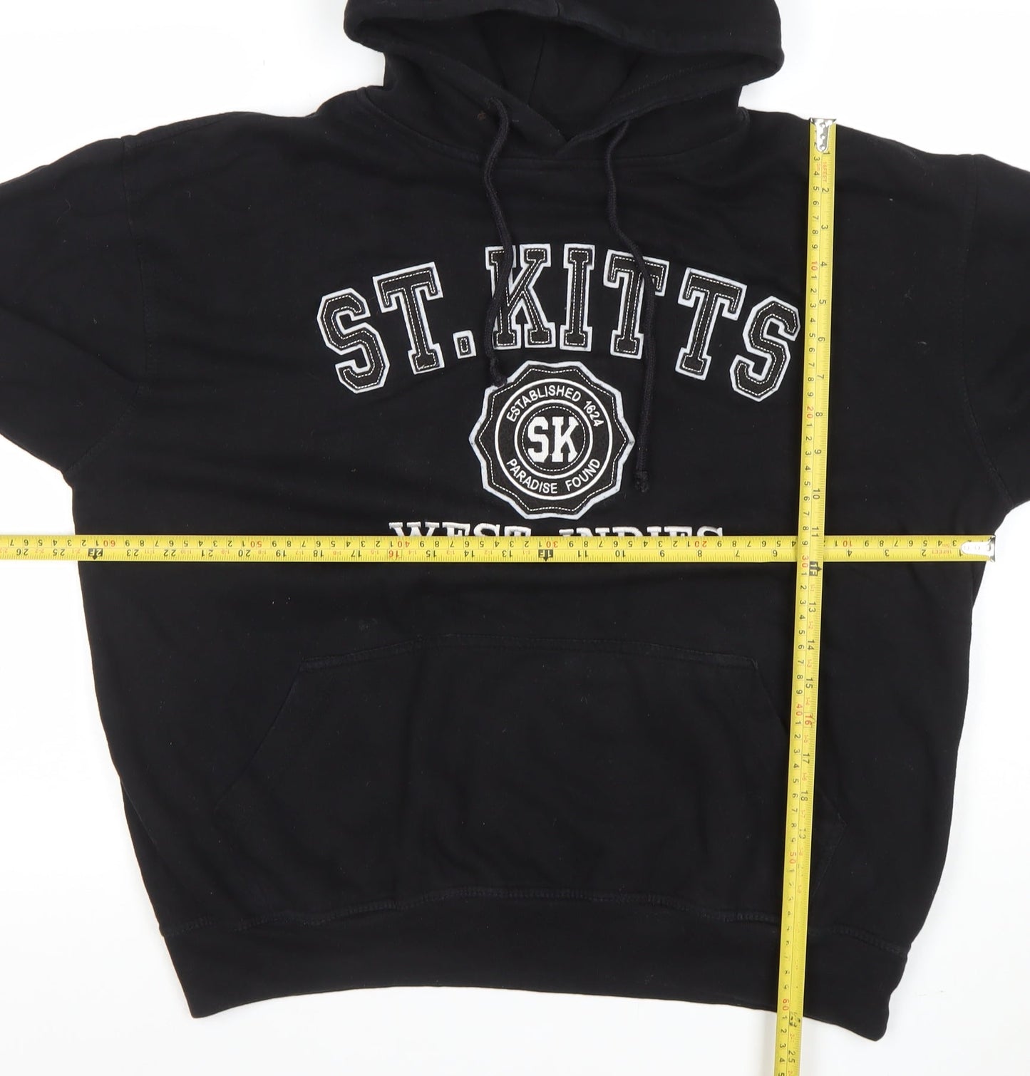 Old Dock Apparel Men’s Black XL Hooded Pullover St. Kitts Sweatshirt