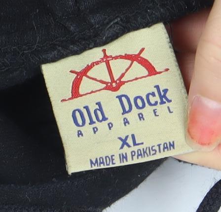 Old Dock Apparel Men’s Black XL Hooded Pullover St. Kitts Sweatshirt