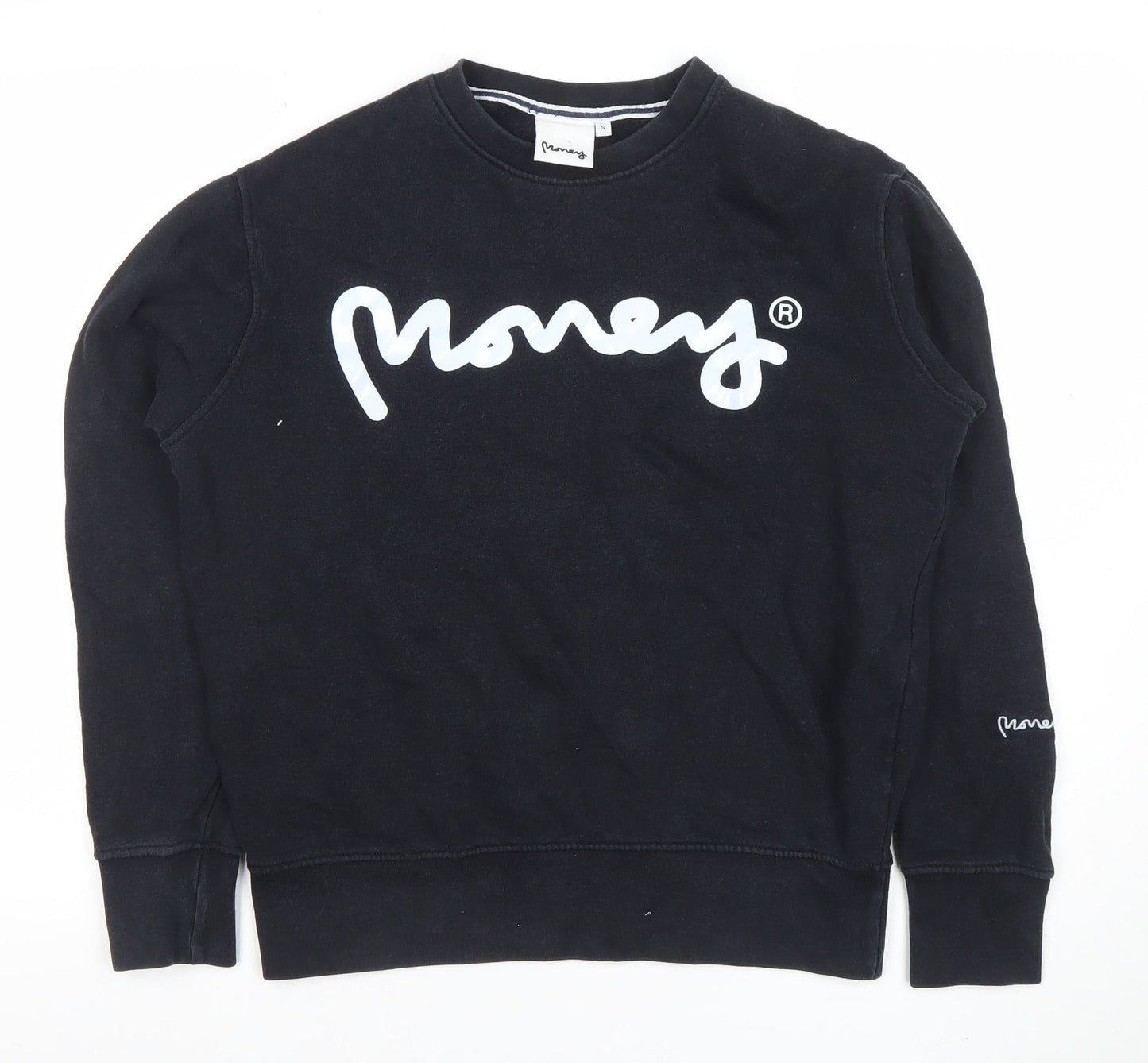 Money Mens Black Small Crew Neck Logo Sweatshirt