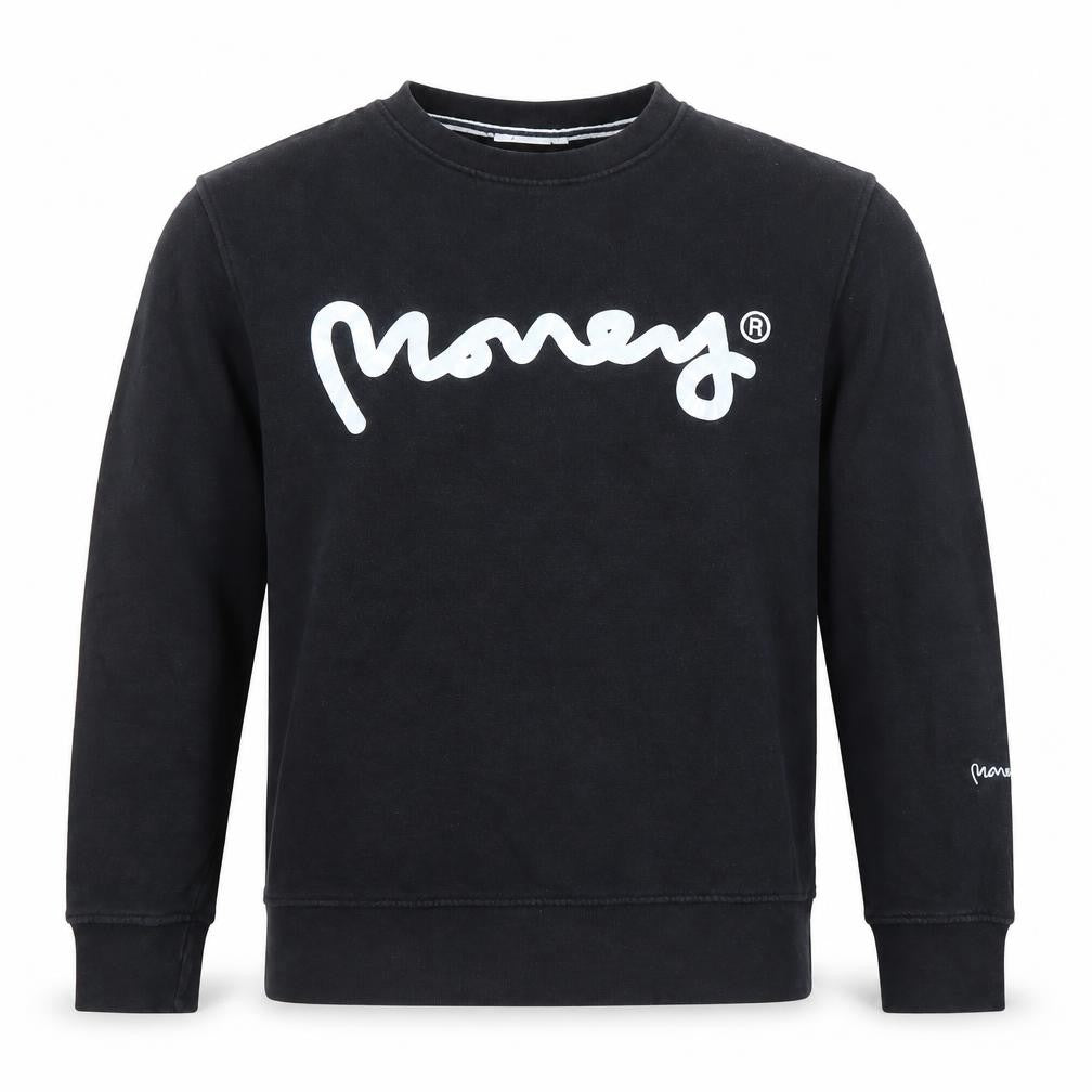 Money Mens Black Small Crew Neck Logo Sweatshirt