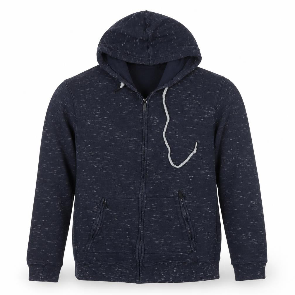 Zara Men’s Blue Full Zip Hoodie XL Regular Cotton Blend