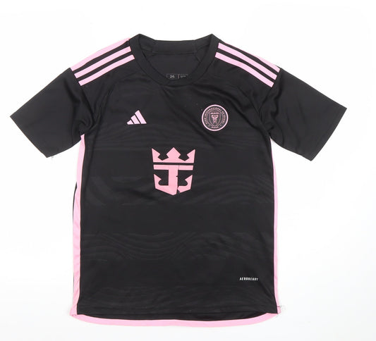 Adidas Boys Black Inter Miami Messi 10 Jersey T-Shirt 8-9 Years