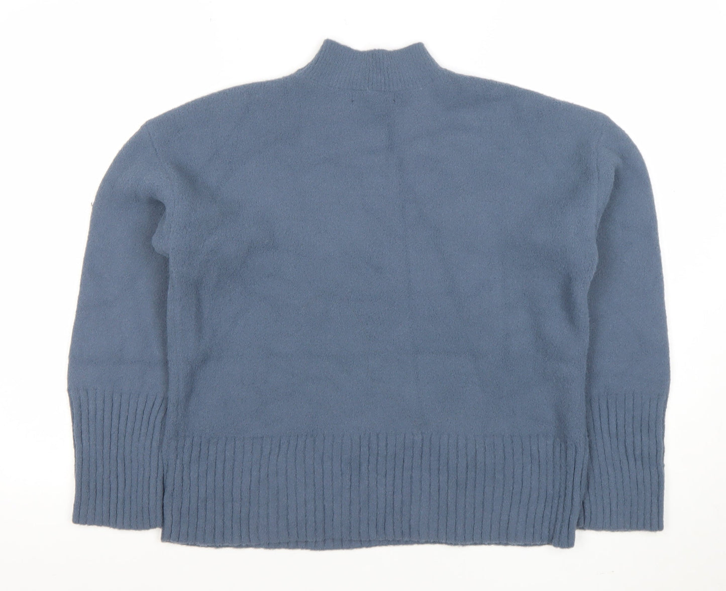 Marks and Spencer Women’s Blue Mock Neck Pullover Jumper Size M