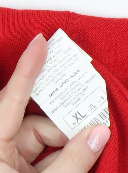 Pimkie Women's Red Roll Neck Long Sleeve Pullover Jumper XL