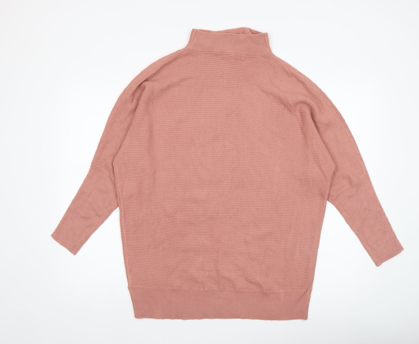 Next Womens Pink Mock Neck Acrylic Knit Jumper Size 12