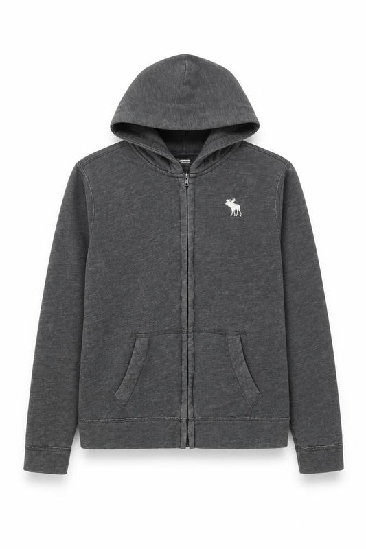 Abercrombie & Fitch Kids Boys Grey Full Zip Hoodie XL Cotton Blend