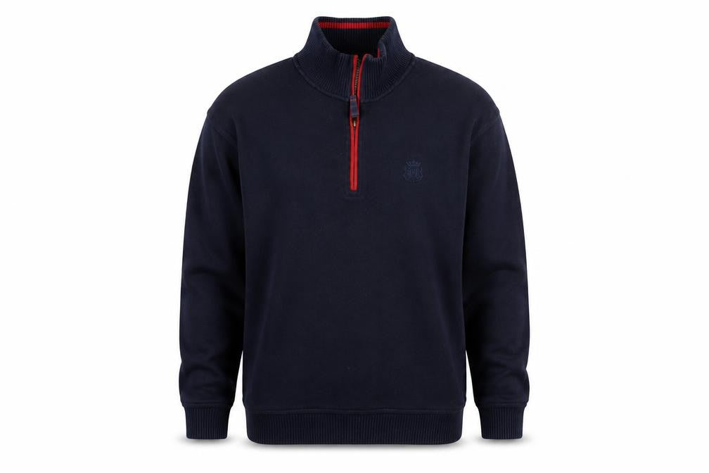 Marks & Spencer Blue Harbour Men’s Navy 1/4 Zip Cotton Sweatshirt L