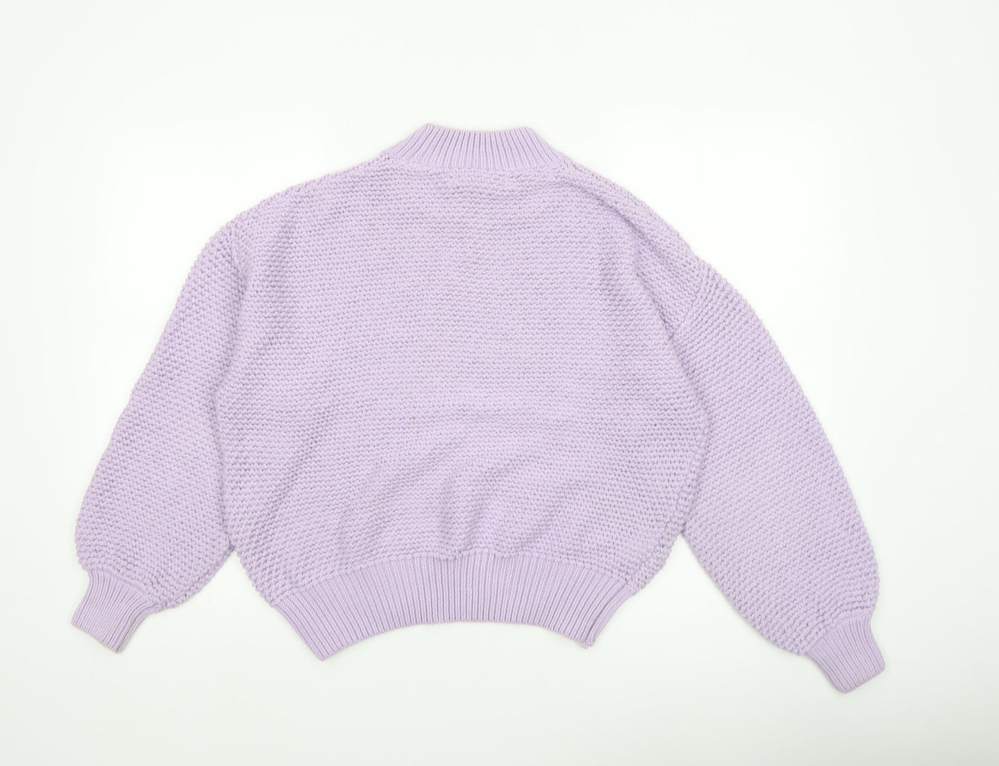 MNG Women’s Purple Mock Neck Chunky Knit Pullover Jumper Size 14