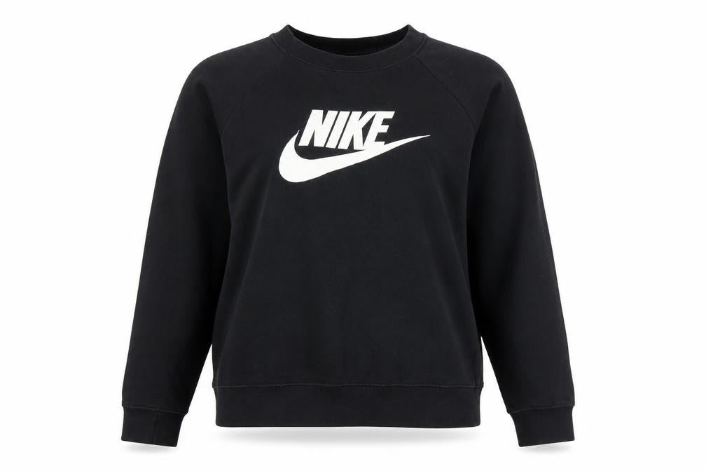 Nike Women's Black Small Pullover Sweatshirt Crew Neck Cotton Blend