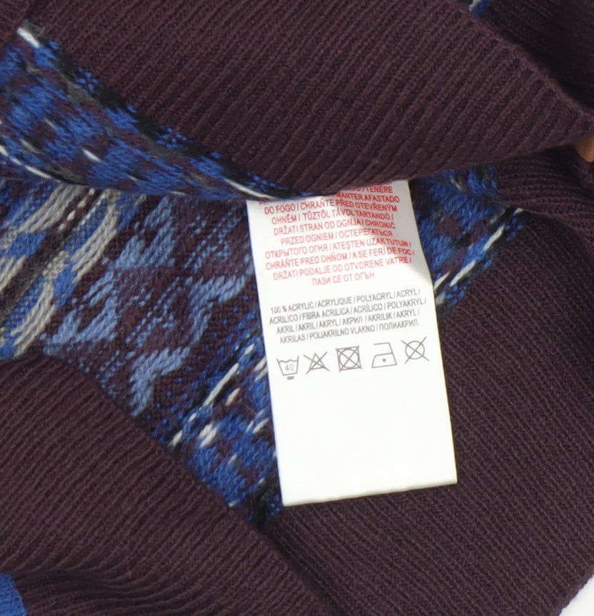 Tokyo Laundry Men's Blue Geometric Knit Crew Neck Jumper Size M