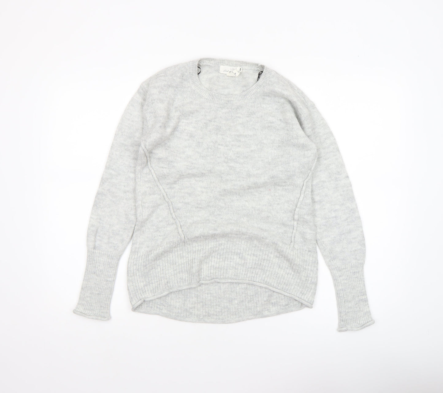 H&M Women Grey Knit Pullover Jumper XS Long Sleeve Crew Neck