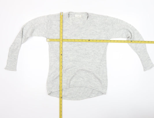 H&M Women Grey Knit Pullover Jumper XS Long Sleeve Crew Neck