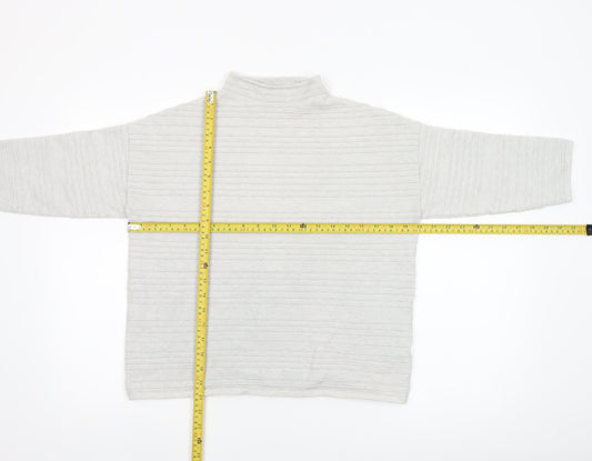 F&F Women’s Grey Mock Neck 3/4 Sleeve Knit Jumper Size 12