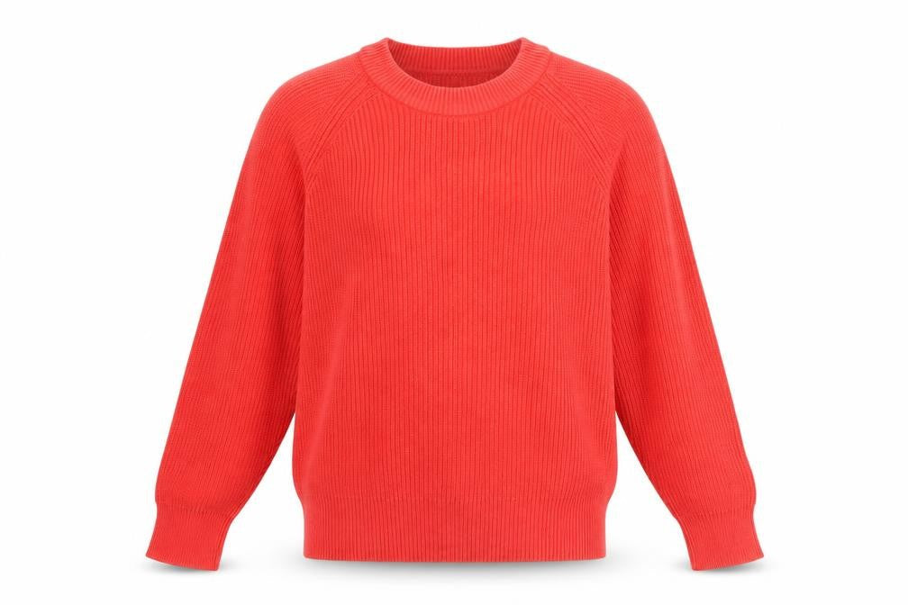Marks and Spencer Womens Red Cotton Crew Neck Jumper Medium