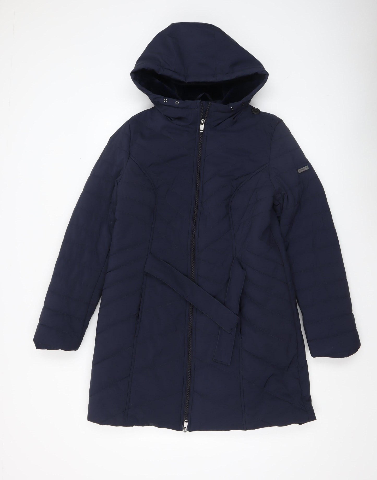 Centigrade Women's Blue Long Hooded Puffer Coat Size S