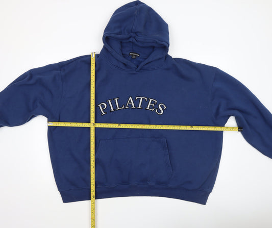 PrettyLittleThing Women Blue Pullover Hoodie XXL Cotton Blend Oversized