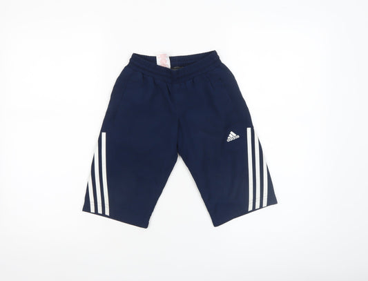 Adidas Boys Blue 4-5 Years Athletic Shorts with Stripes