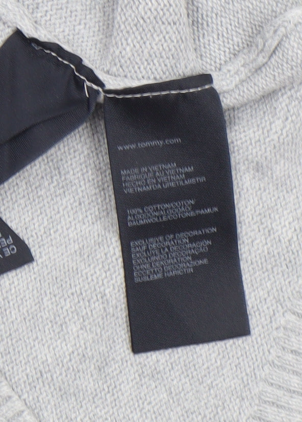 Tommy Hilfiger Women's Grey Beaded Knit Jumper Size M