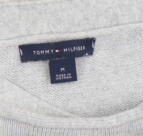 Tommy Hilfiger Women's Grey Beaded Knit Jumper Size M