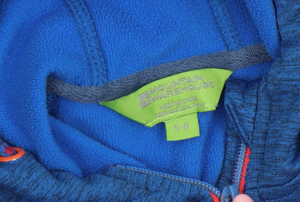 Mountain Warehouse Boys Blue Full Zip Hoodie Size 5-6 Years Fleece Lined