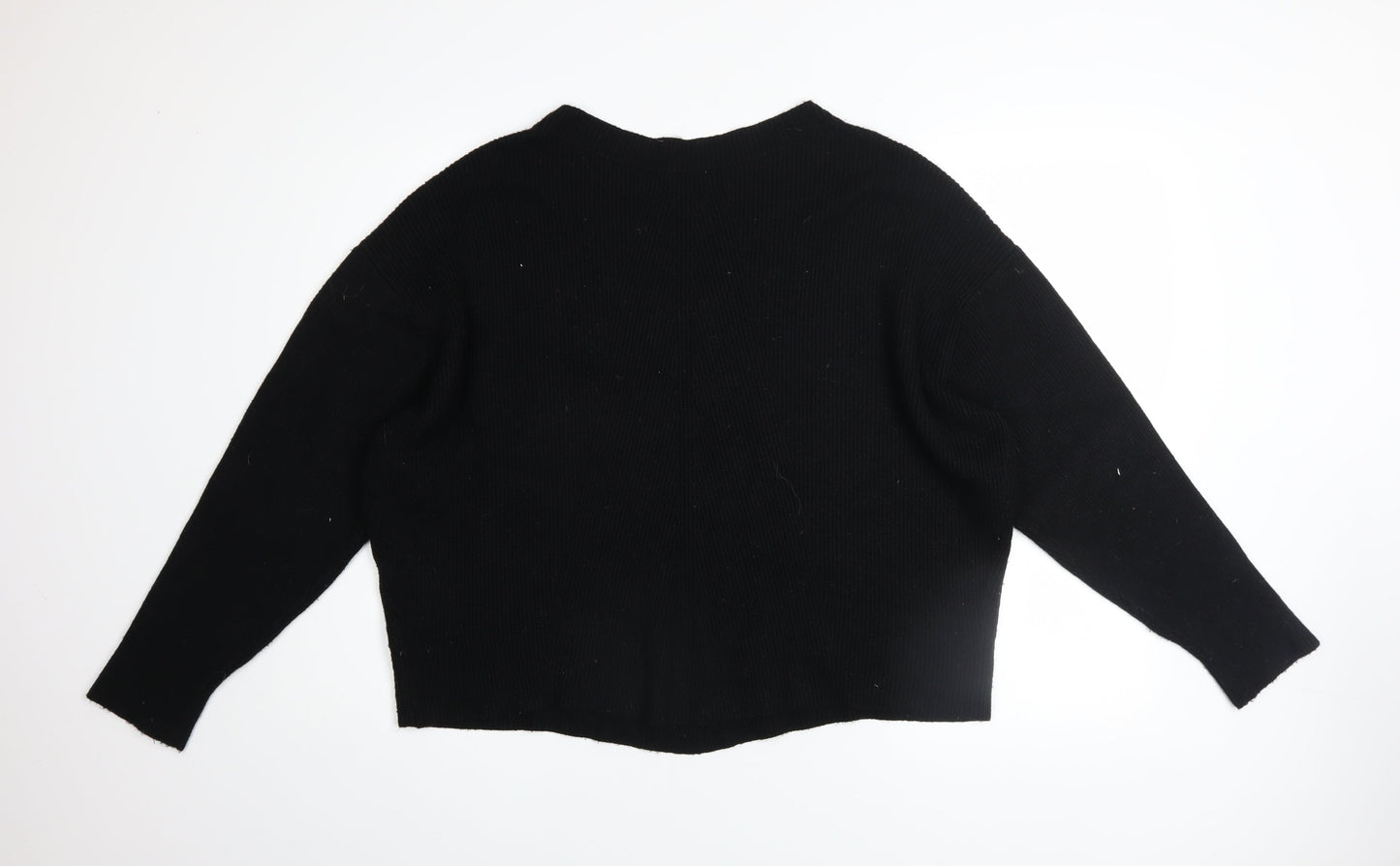 Zara Women Black Crew Neck Knit Pullover Jumper Size 12