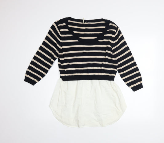 Nouveau Edition Women's Multicoloured Striped Pullover Jumper Size 14