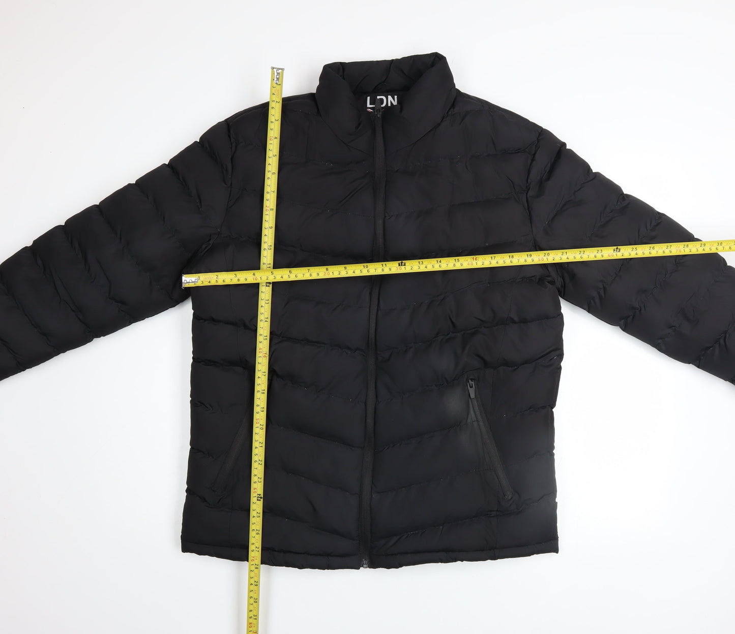 Brave Soul Men's Black Puffer Jacket L Regular Fit Winter Coat