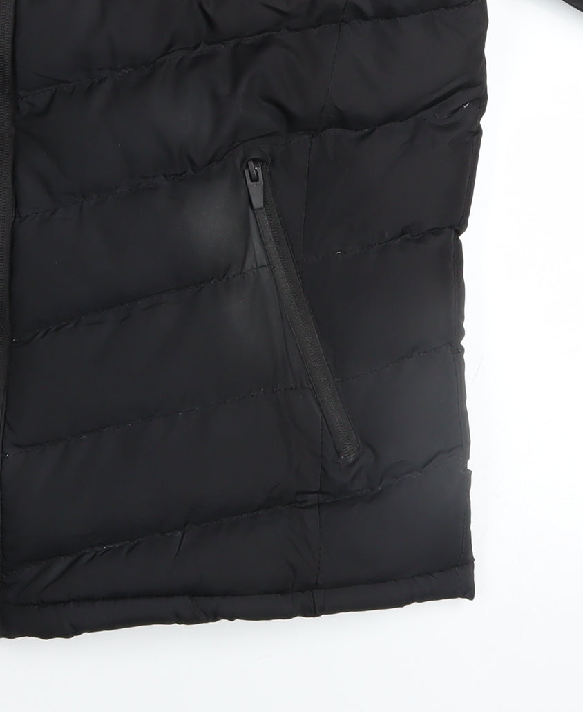 Brave Soul Men's Black Puffer Jacket L Regular Fit Winter Coat