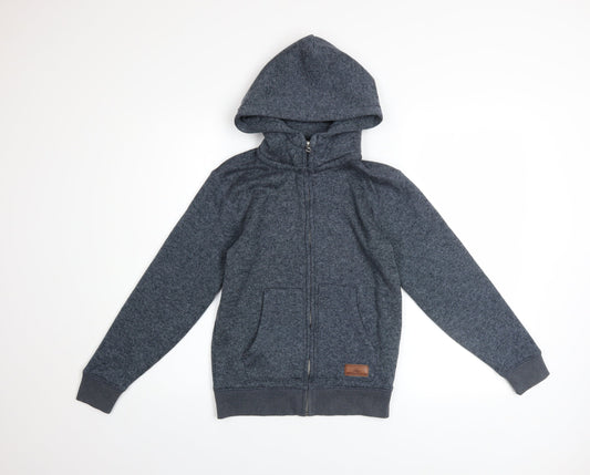 Quiksilver Boys Grey Full Zip Fleece Hoodie Size 12 Years