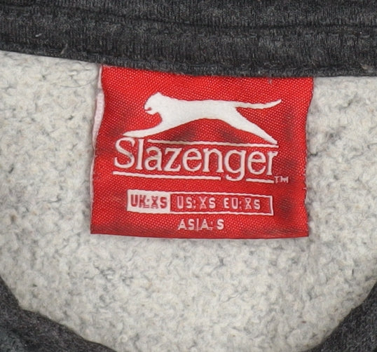 Slazenger Men's Grey Pullover Hoodie XS Regular Fit Fleece