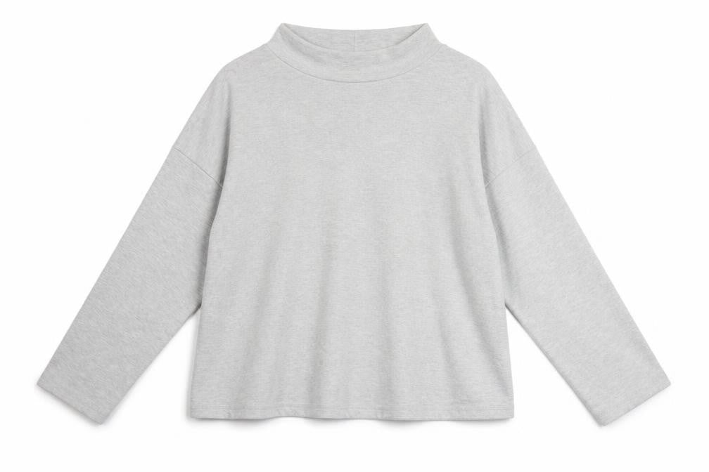 River Island Women’s Grey High Neck Long Sleeve Cotton Blend Jumper Size L