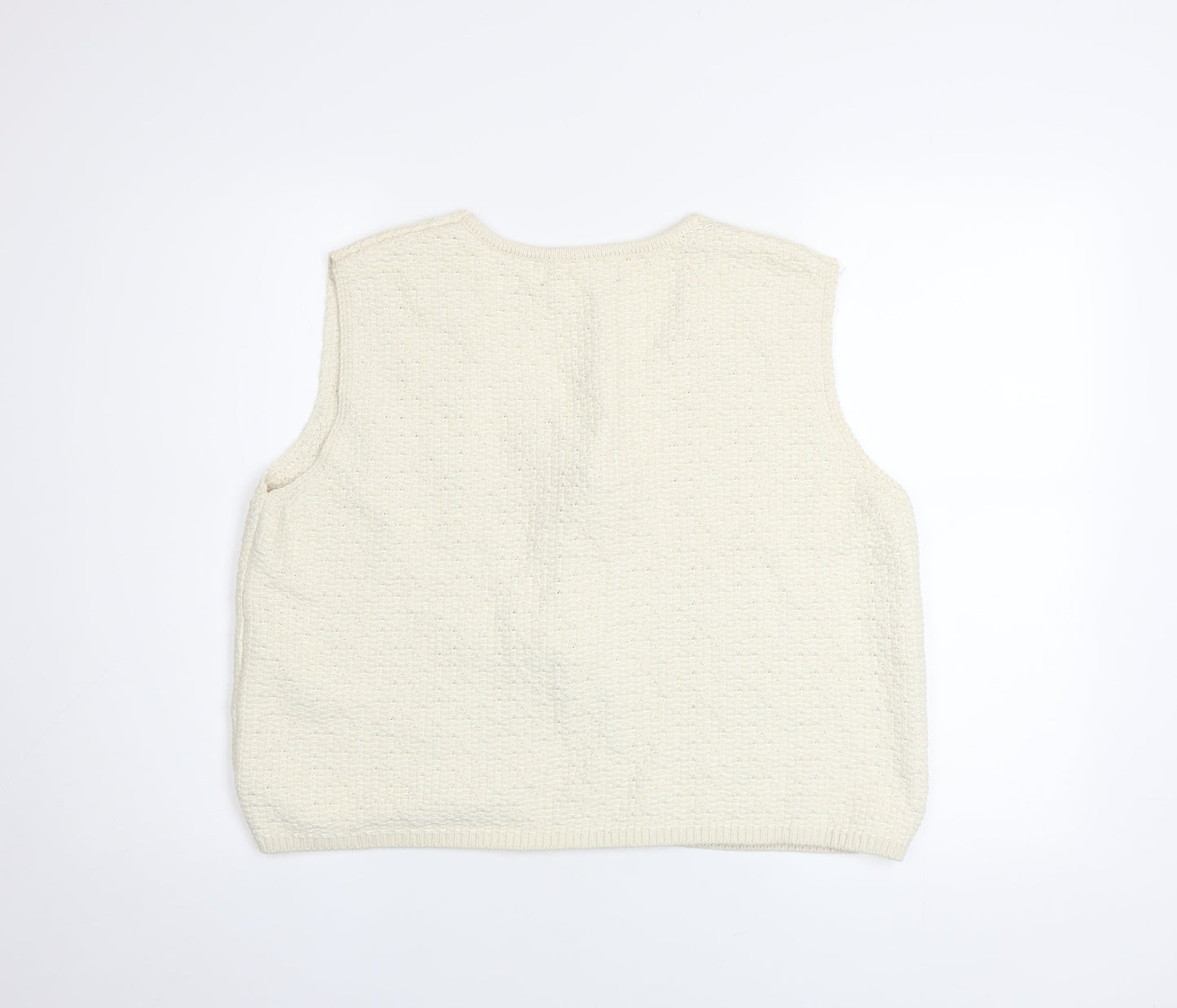 Primark Women Ivory Knit Tie Front Sleeveless Camisole Top L