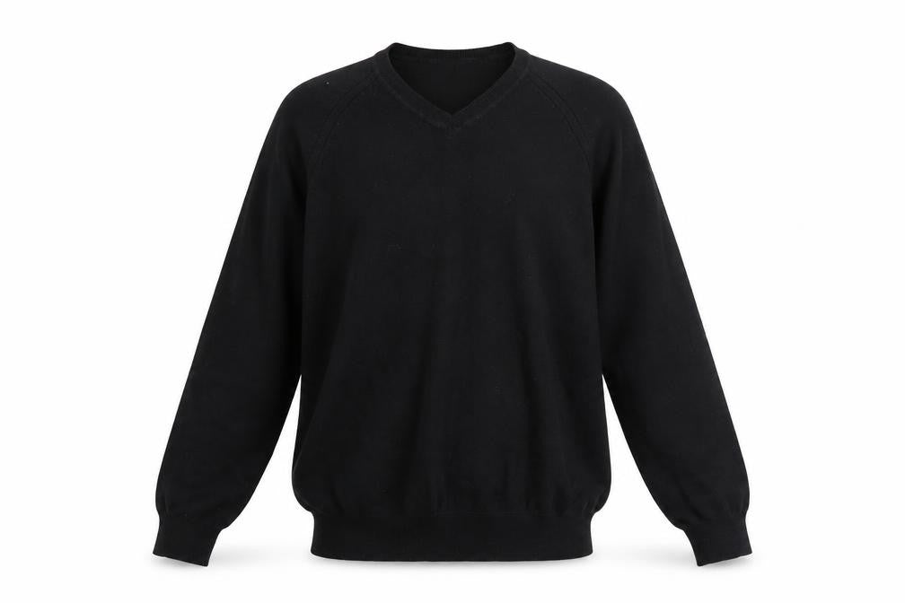 Burton Men's Black V-Neck Cotton Knit Pullover Jumper Size S