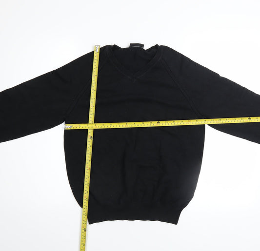 Burton Men's Black V-Neck Cotton Knit Pullover Jumper Size S