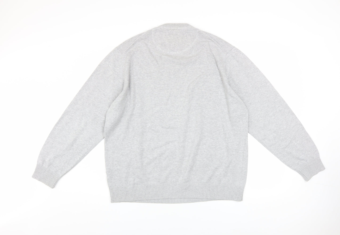 Peter Gribby Men's Grey 2XL V-Neck Cotton Jumper