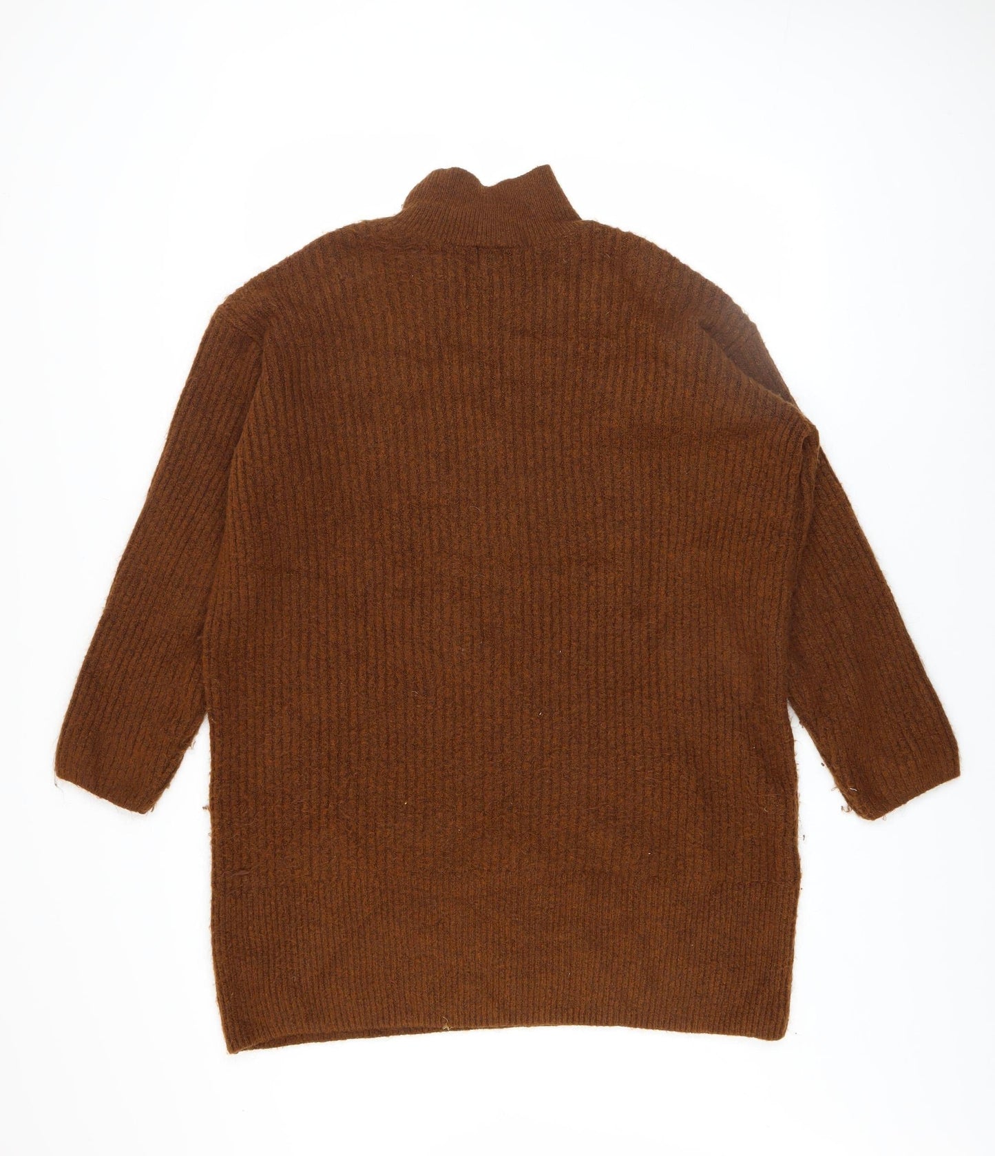 River Island Womens Brown Mock Neck Button Jumper XS