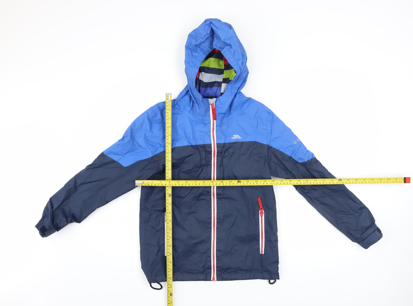 Trespass Boys Blue Waterproof Windbreaker Hooded Jacket 9-10 Years
