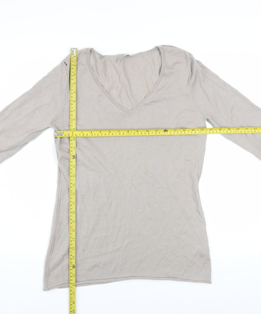 The White Company Women’s Beige Merino Wool V-Neck Jumper L